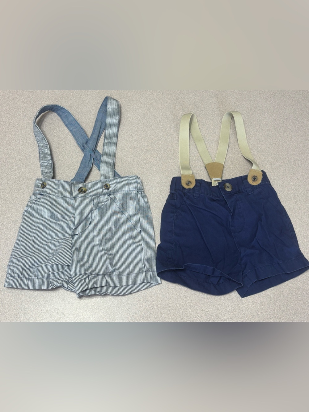 Little boy suspender shorts 2 pairs